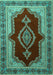 Machine Washable Persian Turquoise Traditional Area Rugs, wshtr1486turq