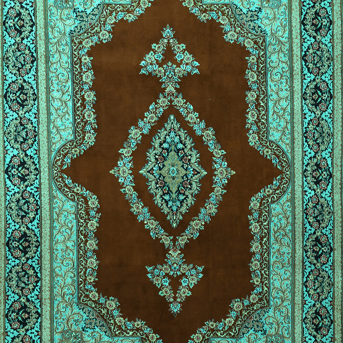 Machine Washable Persian Turquoise Traditional Area Rugs, wshtr1486turq