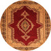 Machine Washable Persian Orange Traditional Area Rugs, wshtr1486org