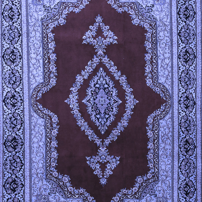 Machine Washable Persian Blue Traditional Rug, wshtr1486blu