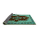 Sideview of Persian Turquoise Traditional Rug, tr1486turq