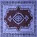 Square Persian Blue Traditional Rug, tr1486blu