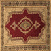 Square Machine Washable Persian Brown Traditional Rug, wshtr1486brn