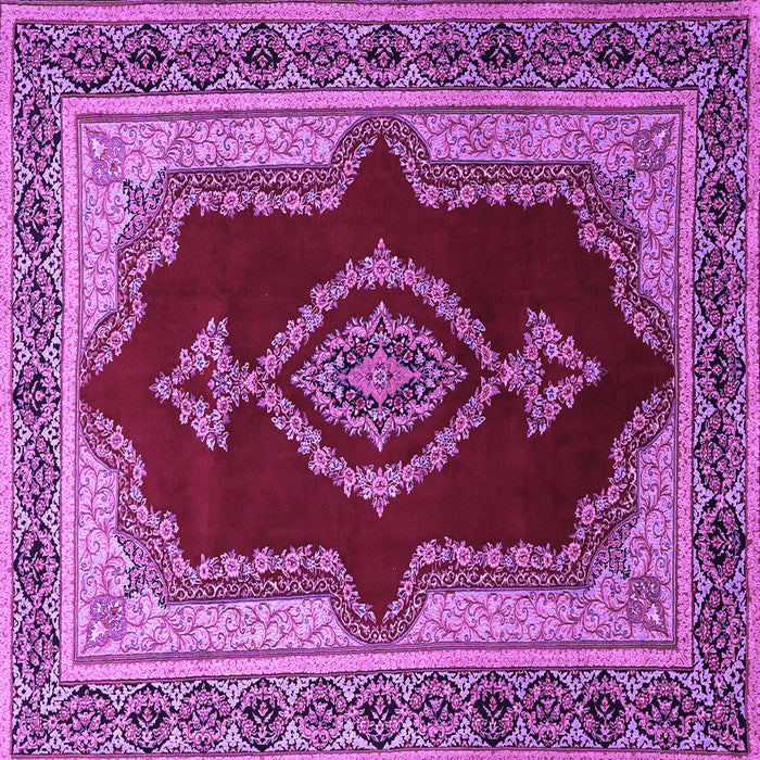 Square Machine Washable Persian Purple Traditional Area Rugs, wshtr1486pur