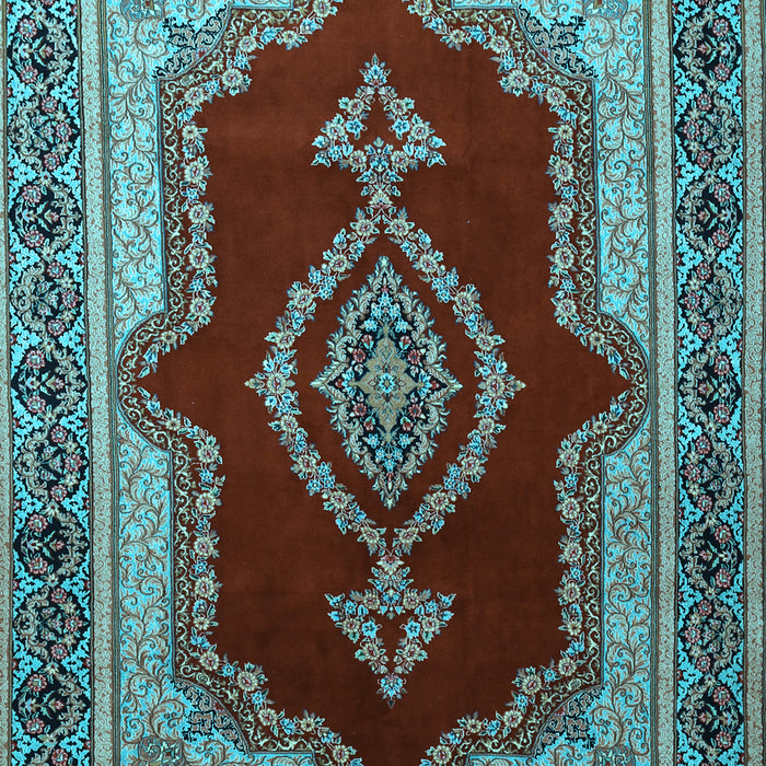 Machine Washable Persian Light Blue Traditional Rug, wshtr1486lblu