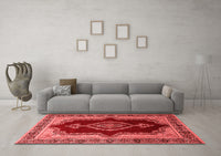 Machine Washable Persian Red Traditional Rug, wshtr1486red