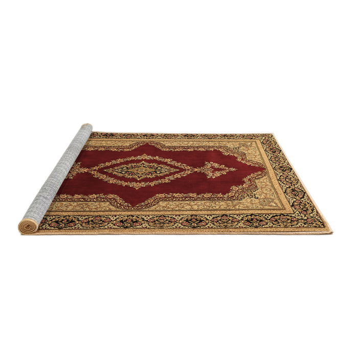Sideview of Machine Washable Persian Brown Traditional Rug, wshtr1486brn