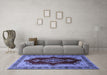 Machine Washable Persian Blue Traditional Rug in a Living Room, wshtr1486blu