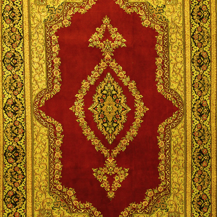 Machine Washable Persian Yellow Traditional Rug, wshtr1486yw