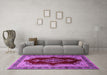 Machine Washable Persian Purple Traditional Area Rugs in a Living Room, wshtr1486pur