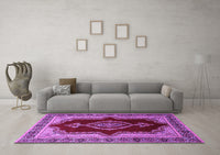 Machine Washable Persian Purple Traditional Rug, wshtr1486pur