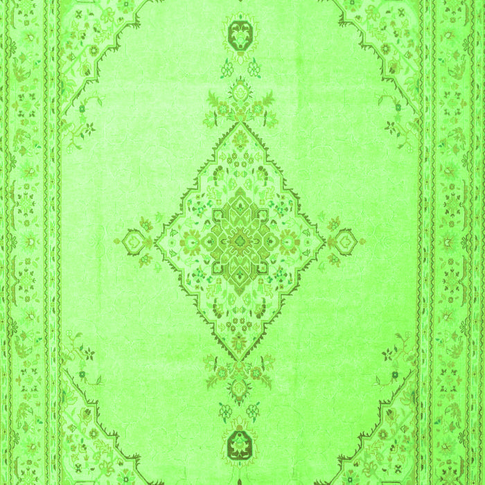Serging Thickness of Machine Washable Persian Green Traditional Area Rugs, wshtr1487grn