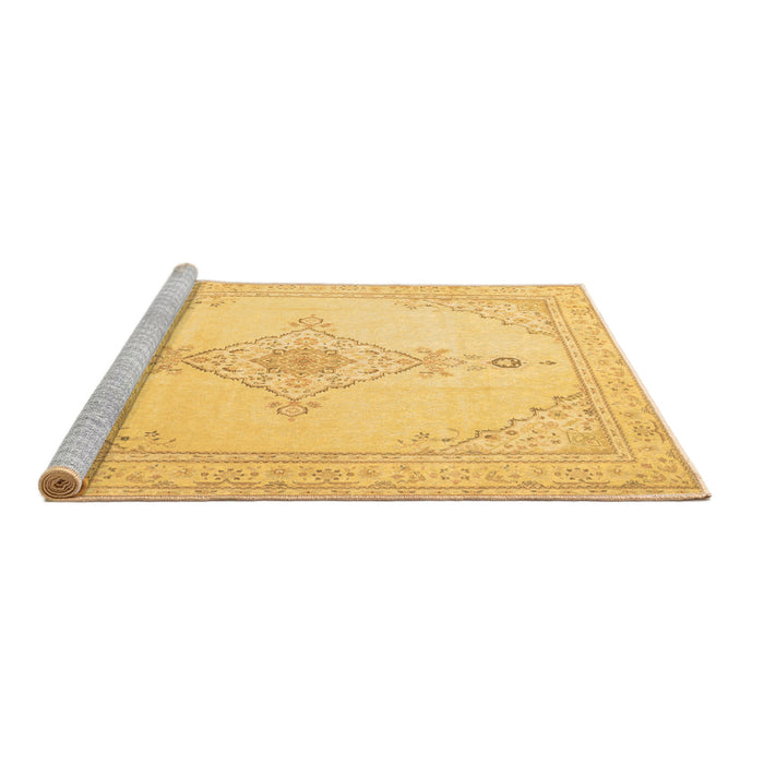 Sideview of Machine Washable Persian Brown Traditional Rug, wshtr1487brn
