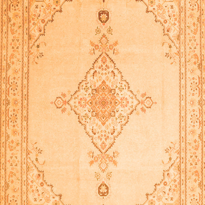 Serging Thickness of Machine Washable Persian Orange Traditional Area Rugs, wshtr1487org