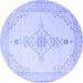 Round Persian Blue Traditional Rug, tr1487blu
