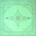 Square Persian Turquoise Traditional Rug, tr1487turq