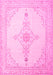 Machine Washable Persian Pink Traditional Rug, wshtr1487pnk