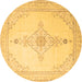 Round Persian Brown Traditional Rug, tr1487brn