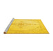 Sideview of Machine Washable Persian Yellow Traditional Rug, wshtr1487yw