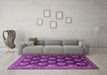 Machine Washable Persian Purple Traditional Area Rugs in a Living Room, wshtr1488pur