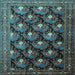 Square Persian Light Blue Traditional Rug, tr1488lblu