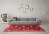 Machine Washable Persian Red Traditional Rug, wshtr1488red