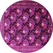 Round Persian Pink Traditional Rug, tr1488pnk