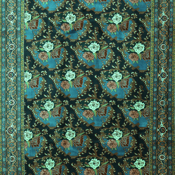 Machine Washable Persian Turquoise Traditional Area Rugs, wshtr1488turq