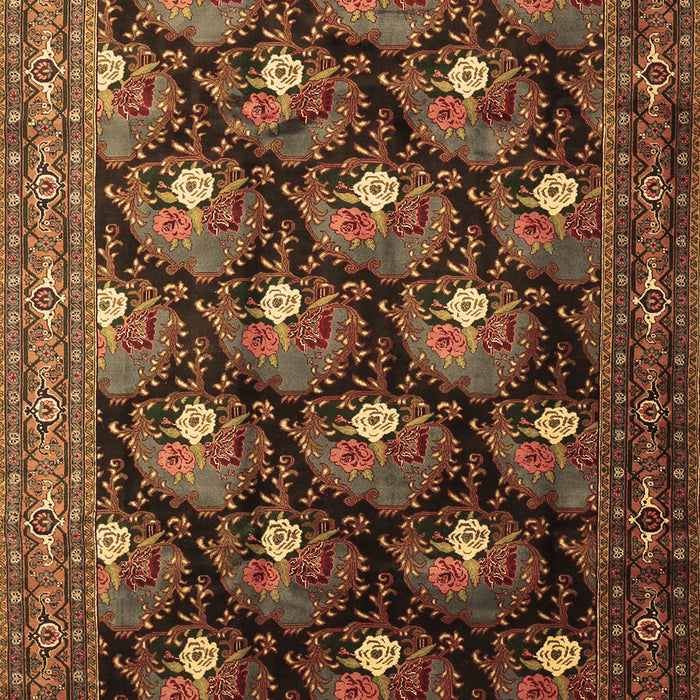 Machine Washable Persian Brown Traditional Rug, wshtr1488brn