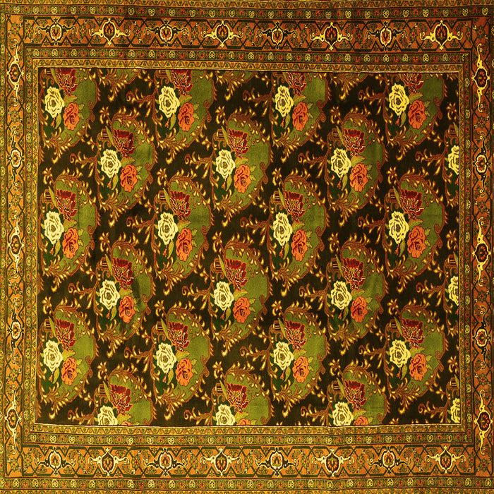 Square Persian Yellow Traditional Rug, tr1488yw