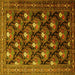 Square Persian Yellow Traditional Rug, tr1488yw
