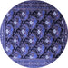 Round Persian Blue Traditional Rug, tr1488blu