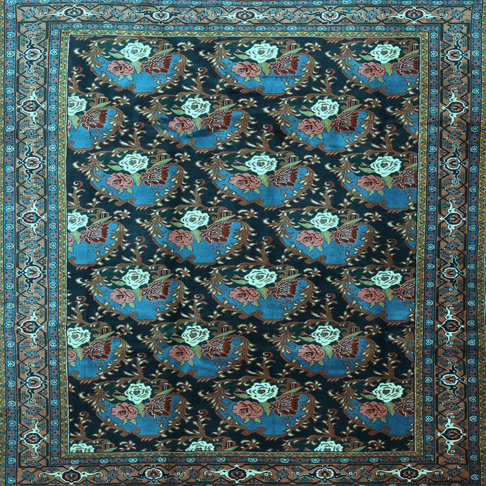 Square Machine Washable Persian Light Blue Traditional Rug, wshtr1488lblu