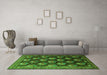 Machine Washable Persian Green Traditional Area Rugs in a Living Room,, wshtr1488grn