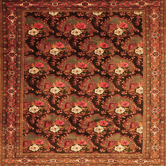 Serging Thickness of Persian Orange Traditional Rug, tr1488org