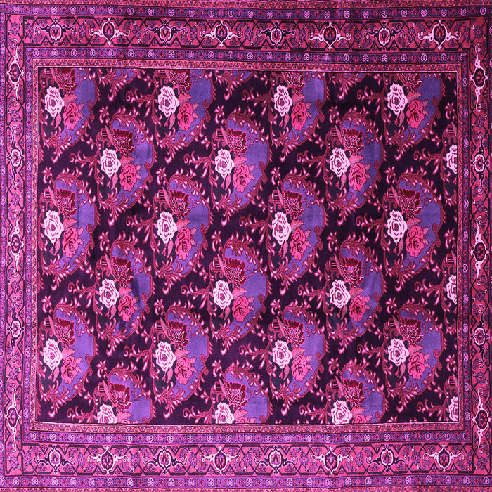 Square Machine Washable Persian Pink Traditional Rug, wshtr1488pnk