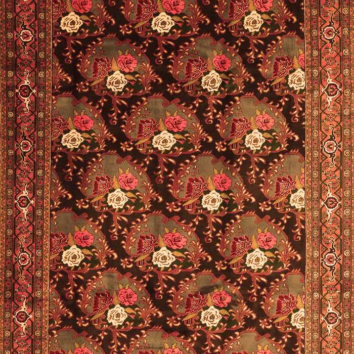 Serging Thickness of Machine Washable Persian Orange Traditional Area Rugs, wshtr1488org