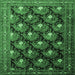 Square Persian Emerald Green Traditional Rug, tr1488emgrn
