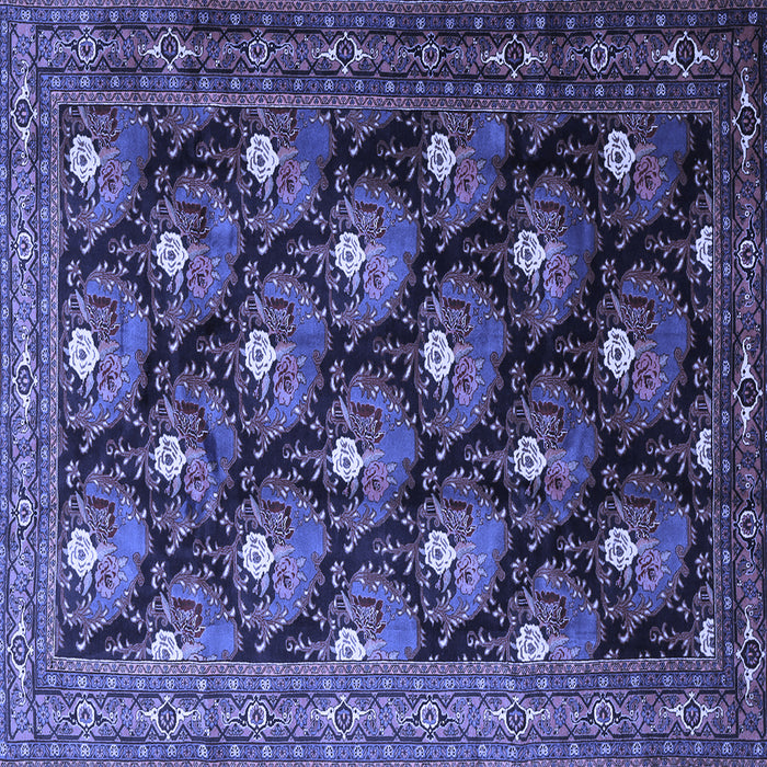 Square Persian Blue Traditional Rug, tr1488blu