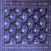 Square Persian Blue Traditional Rug, tr1488blu