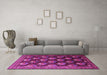 Machine Washable Persian Pink Traditional Rug in a Living Room, wshtr1488pnk