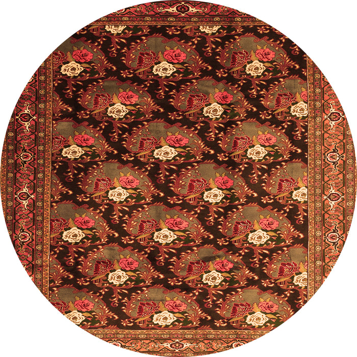 Machine Washable Persian Orange Traditional Area Rugs, wshtr1488org