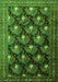 Serging Thickness of Machine Washable Persian Green Traditional Area Rugs, wshtr1488grn