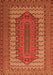 Serging Thickness of Machine Washable Persian Orange Traditional Area Rugs, wshtr1489org