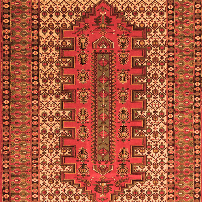 Serging Thickness of Machine Washable Persian Orange Traditional Area Rugs, wshtr1489org