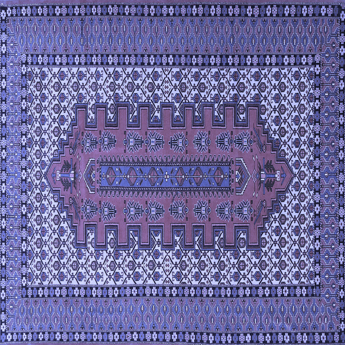 Square Persian Blue Traditional Rug, tr1489blu