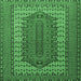 Square Machine Washable Persian Emerald Green Traditional Area Rugs, wshtr1489emgrn