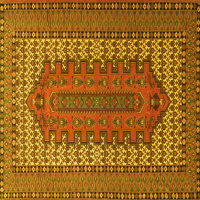 Square Persian Yellow Traditional Rug, tr1489yw