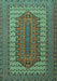 Machine Washable Persian Turquoise Traditional Area Rugs, wshtr1489turq