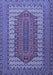 Machine Washable Persian Blue Traditional Rug, wshtr1489blu